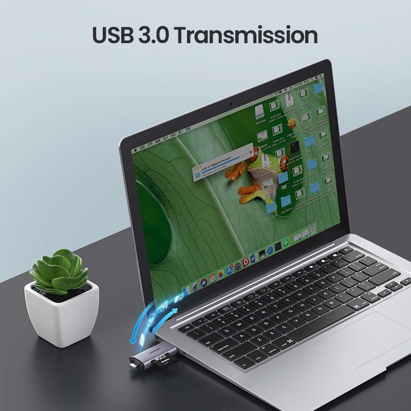 【Stok Produk di Indonesia】Ugreen Card Reader USB 3.0 &amp; Tipe C Ke Micro SD TF Untuk PC / Laptop