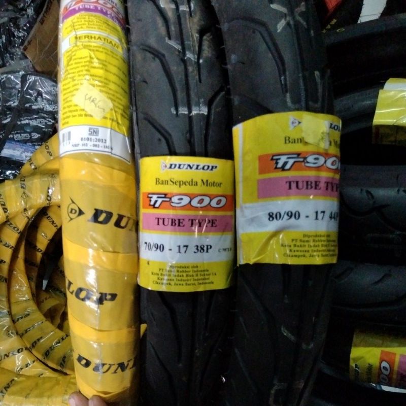 BAN DUNLOP TT900 - TUBE TYPE (70/90 - 80/90 - 90/90 - 250 - 275 ) RING 17 BAN LUAR MOTOR BEBEK SPORT