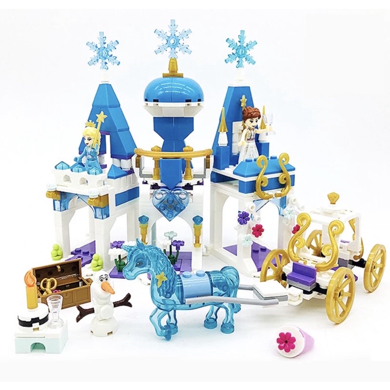 Mainan Anak Perempuan Seri Princess Frozen ICE CRYSTAL HEART Castle 8IN1 - Chaobao 7018