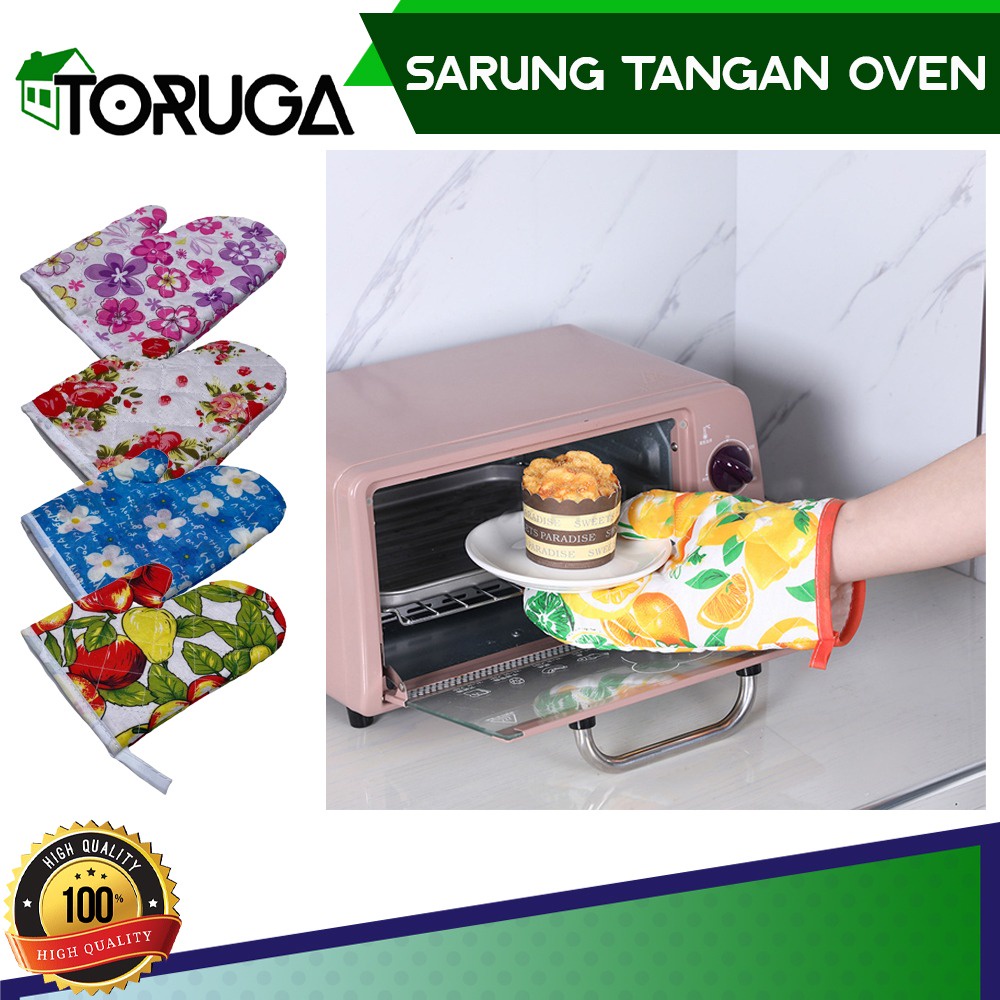 Sarung Masak Anti Panas Pelindung Tangan Microwave Oven Set Gloves Motif Random