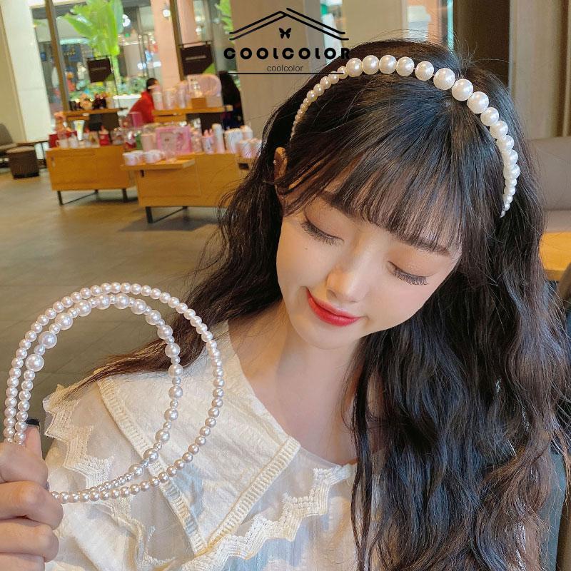 COD❤️Headband Pearl  korea fashion wanita Rambut Manik-manik Tangan Putri Impor aksesoris murah