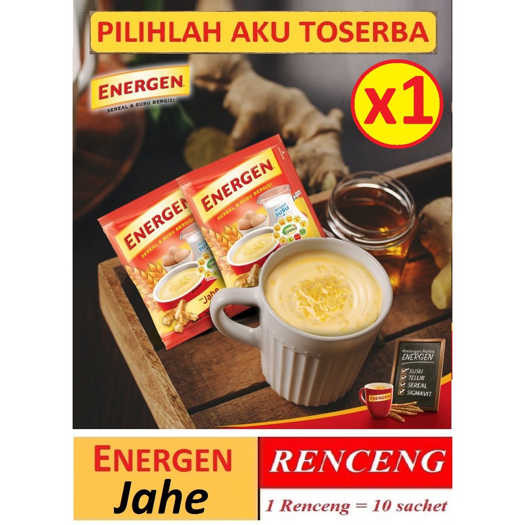 Energen JAHE Renceng 29gr x 10 Sachet (HARGA RENCENG)