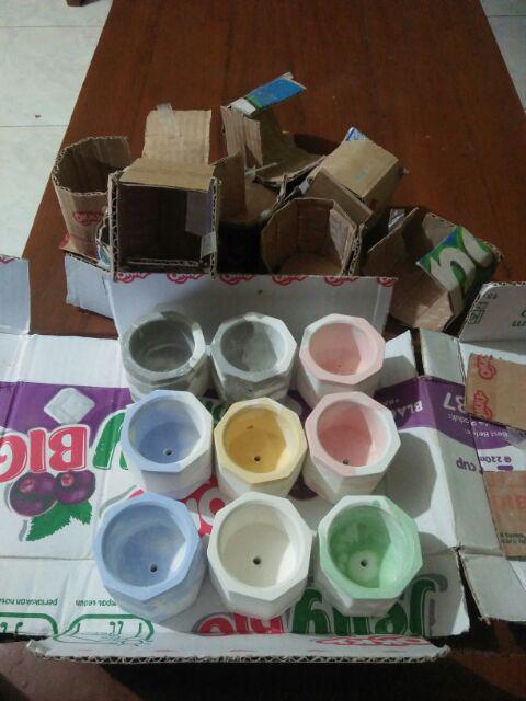 Pot Mini Marble Kuning Putih