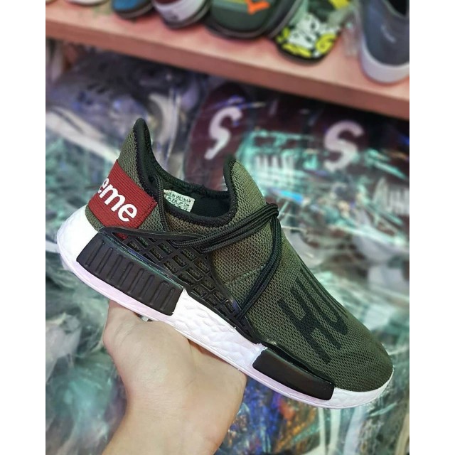 Sale Sepatu Sport Adidas NMD Human Race X Supreme/ Green Tosca Pria Gym Fitness Olahraga