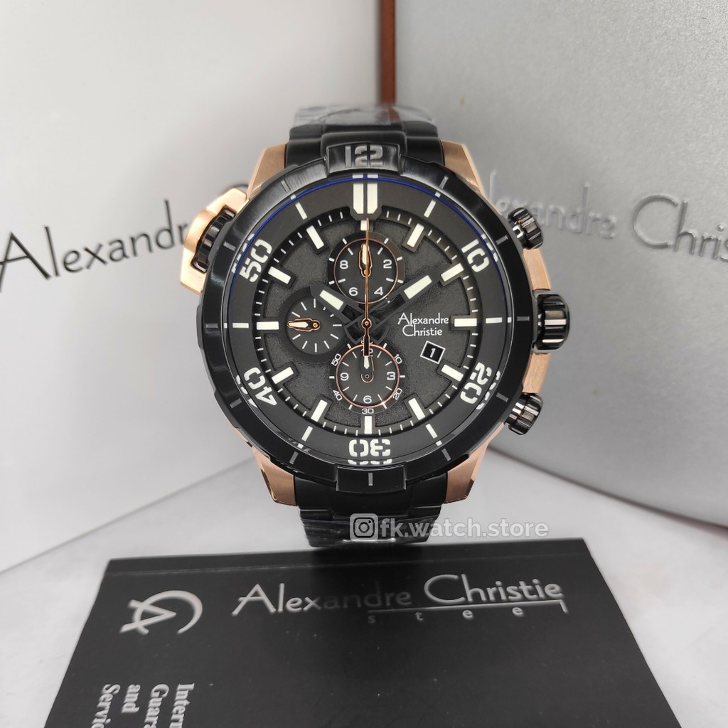 Alexandre Christie AC 6554 MC BBRBA Chronograph Jam Tangan Pria Original