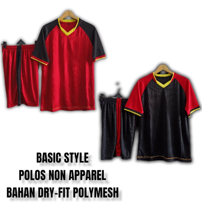 STELAN JERSEY FUTSAL JERSEY BOLA POLOS NON APPAREL MODEL BASIC HITAM MERAH KUNING 2021 2022 2023