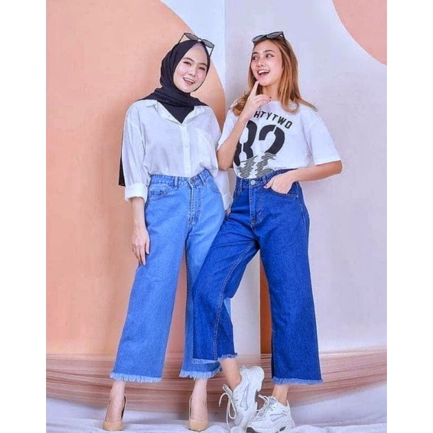 PREMIUM KULOT JEANS RAWIS WANITA HIGHT WAIST//PREMIUM HIGHT WAIST KULOT JEANS /CELANA