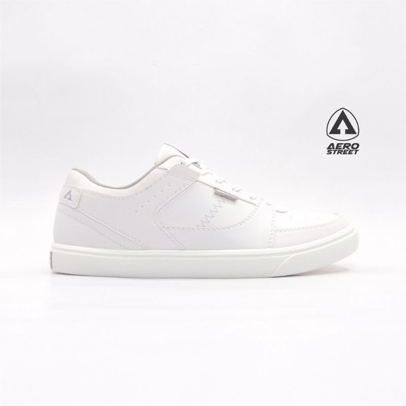 Aerostreet 40-43 Hoops Low Putih Abu Muda Putih - Sepatu Sneakers Casual Pria Wanita AeroStreet