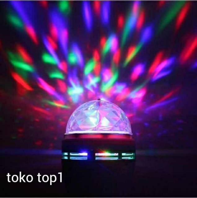 LAMPU DISKO DISCO FULL WARNA LED PUTAR COLOUR RAINBOW RGB E27