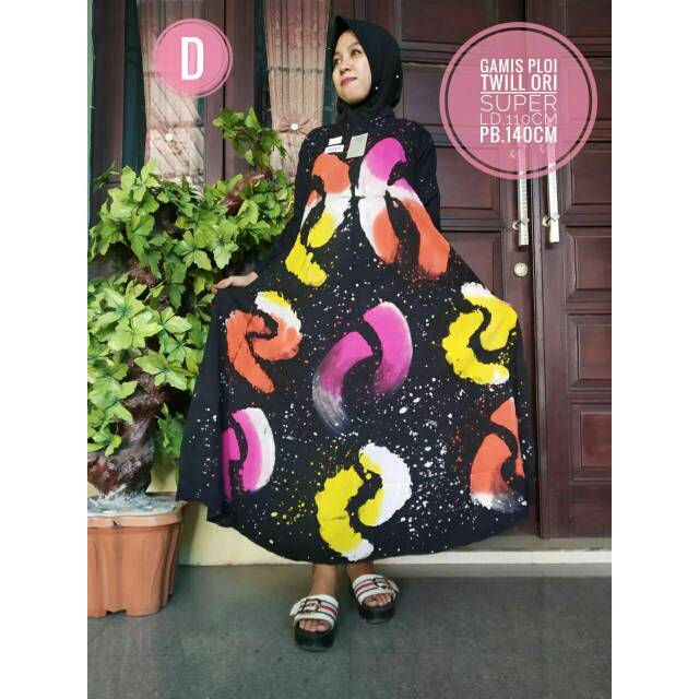 Grosir Termurah Gamis Twill Ory Abstrak Original Batik Pekalongan