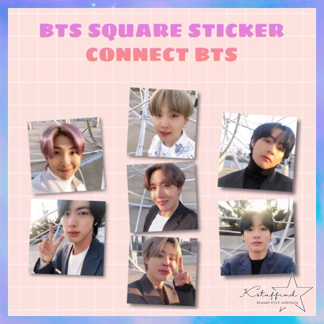 [kstuffind] BTS Square Sticker Connect BTS Stiker Kpop Murah