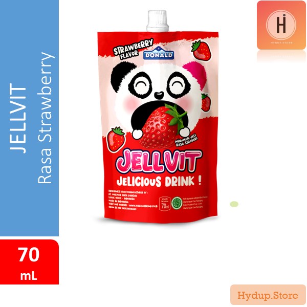 

Donald Jellvit Minuman Jeli Rasa Strawberry | Stroberi kemasan 70 ml