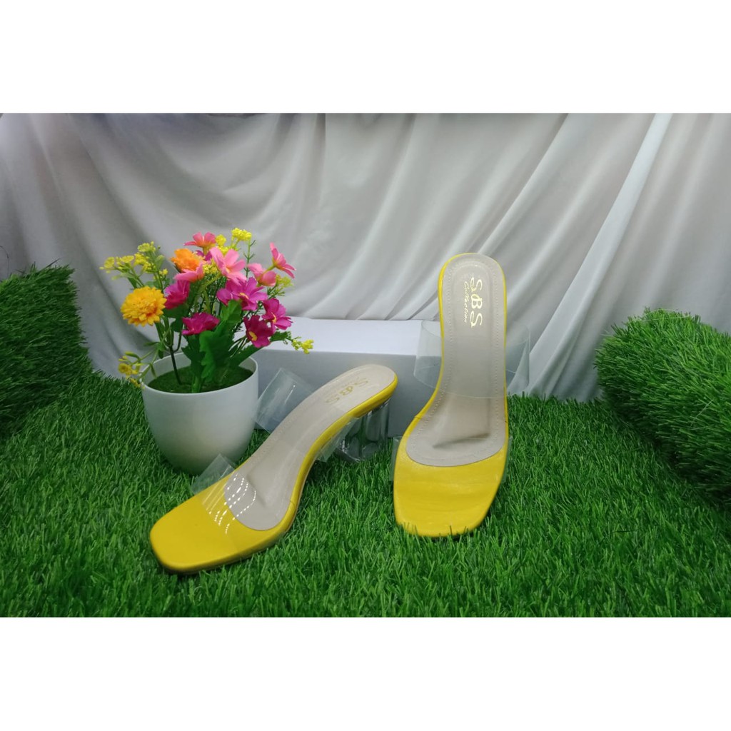 SANDAL WANITA HAK KACA TERBARU 7CM SANDAL WANITA HAK BENING SBS collection