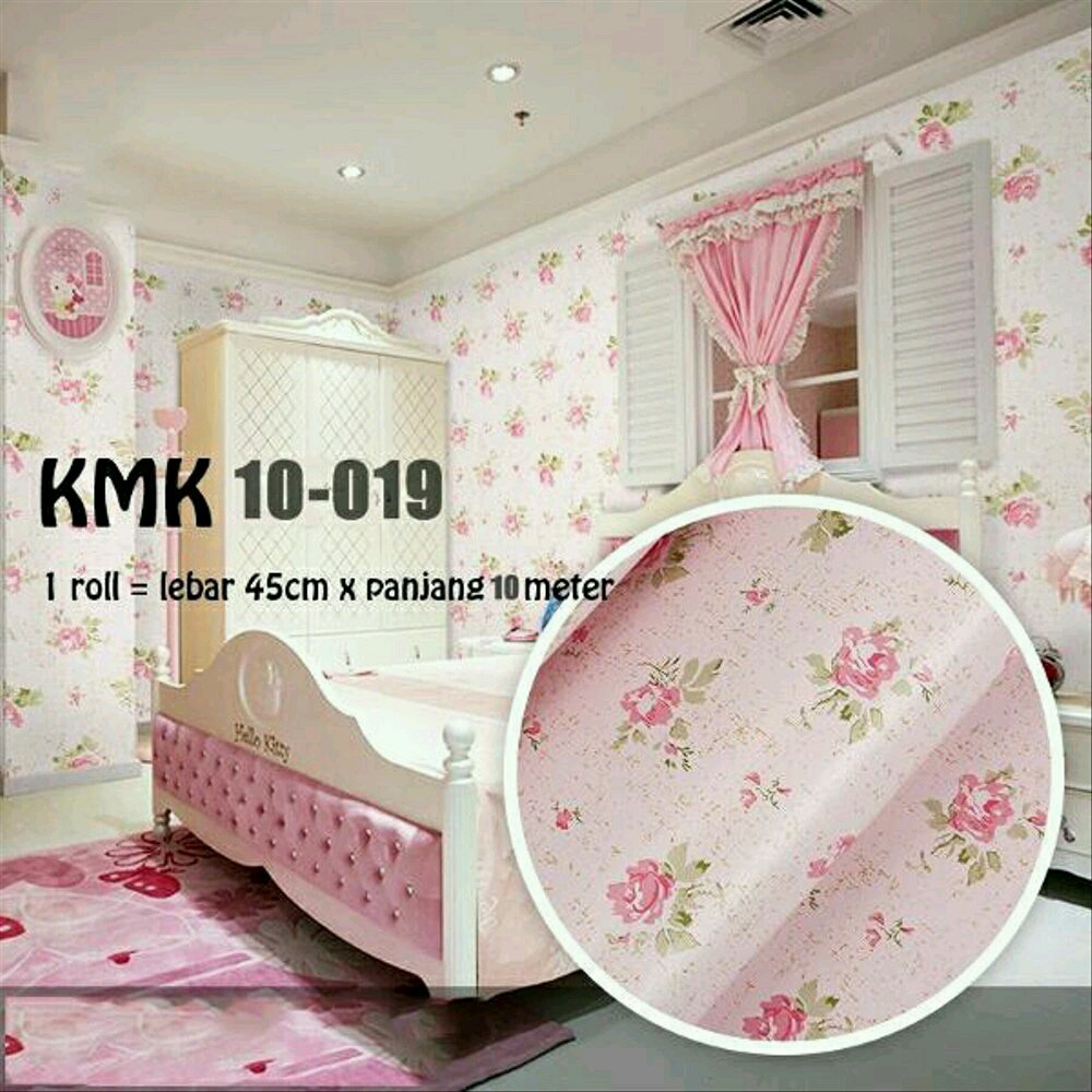 Wallpaper Dinding Motif Bunga Pink Shopee Indonesia