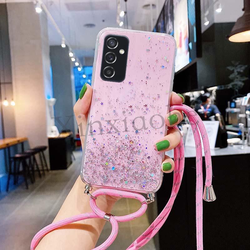 Case Tali Nagita Samsung A03 A03 Core M23 5G M33 5G M52 5G M53 5G Lanyard Glitter Gantungan