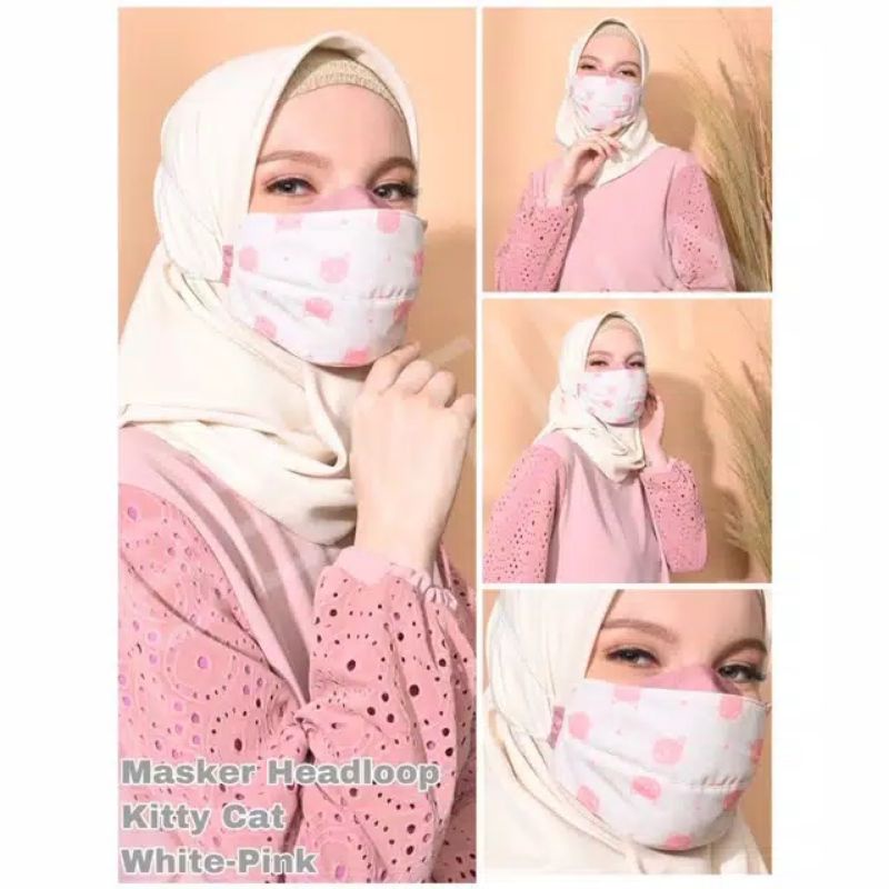masker headloop motif cat