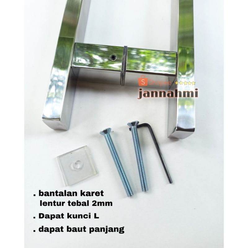 handle pintu stenlis baut tembus 35cm kuat dan kekinian