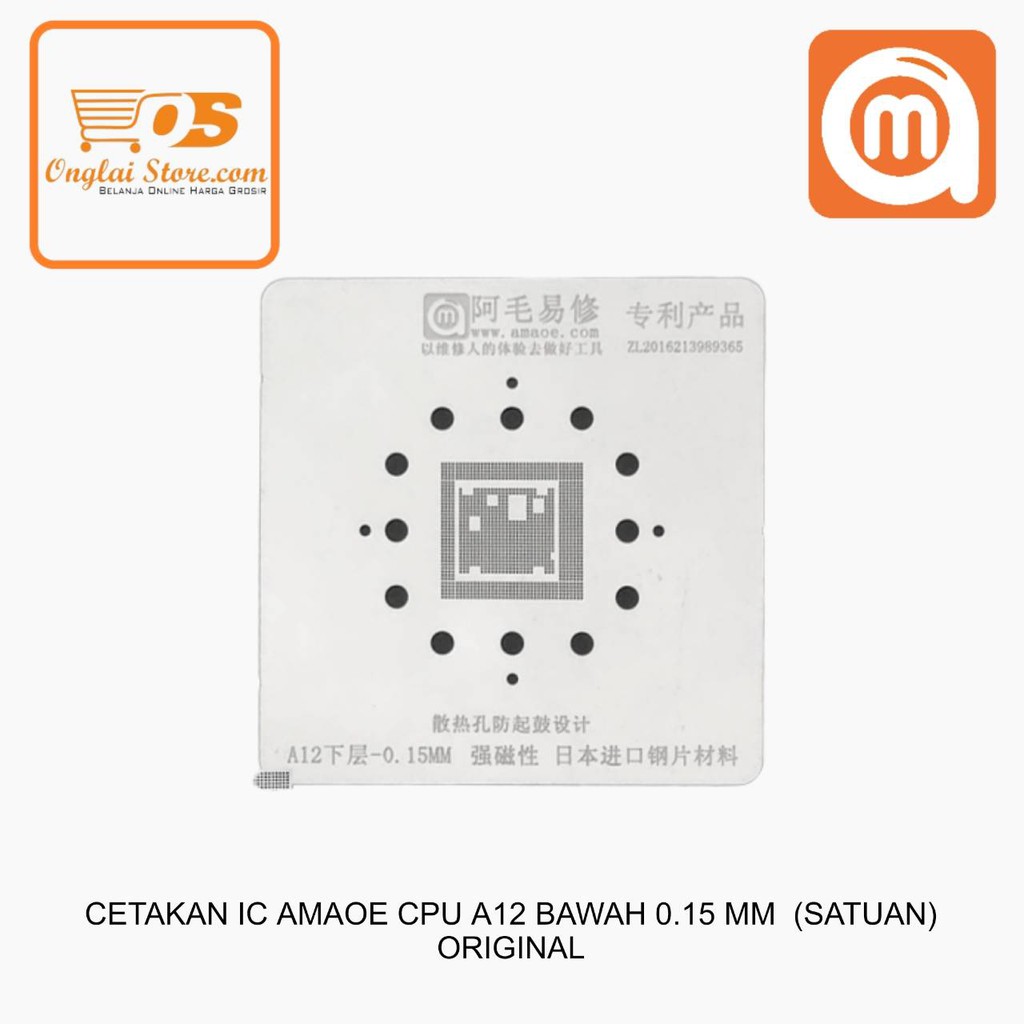 CETAKAN IC AMAOE A12X CPU 0.15 MM MAGNAT BAHAN JEPANG ORIGINAL