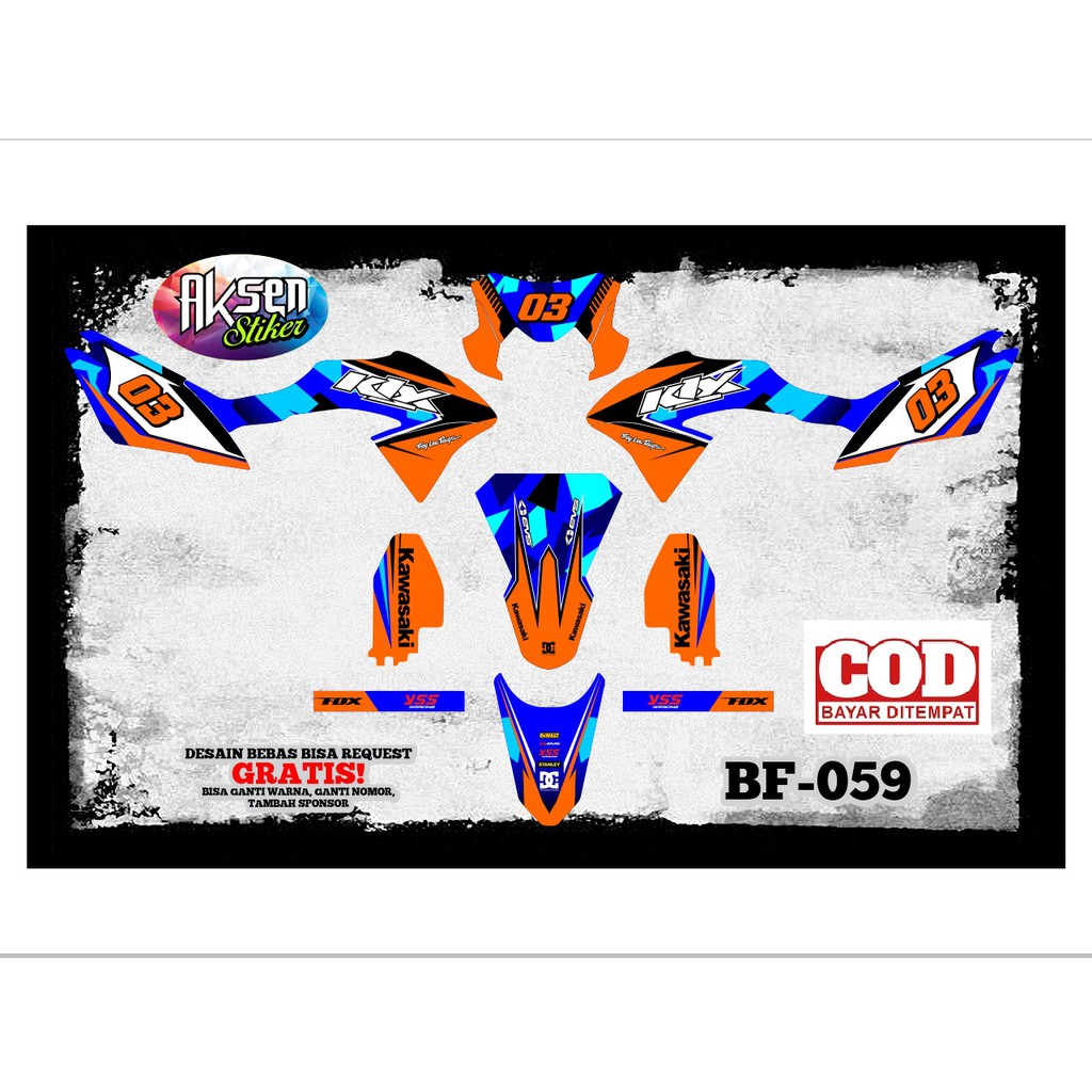Stiker KLX Decal Motor KLX Full Body Bisa Custom Stiker Keren Aksesoris Motor Keren Murah