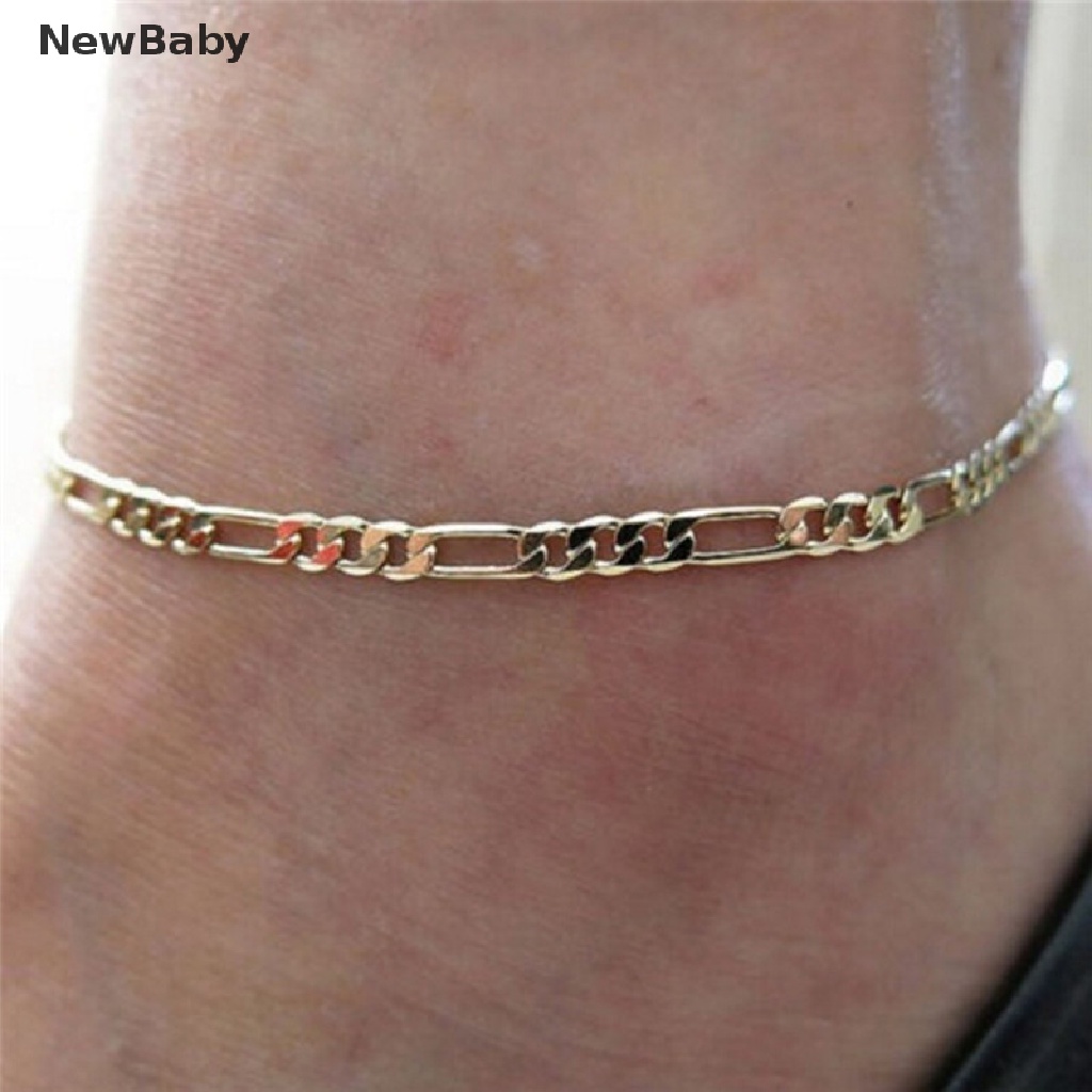 NewBaby 1 Pcs Fashion Gold Silver Plated High Quality Ankle Chain Anklet Foot Jewelry ID