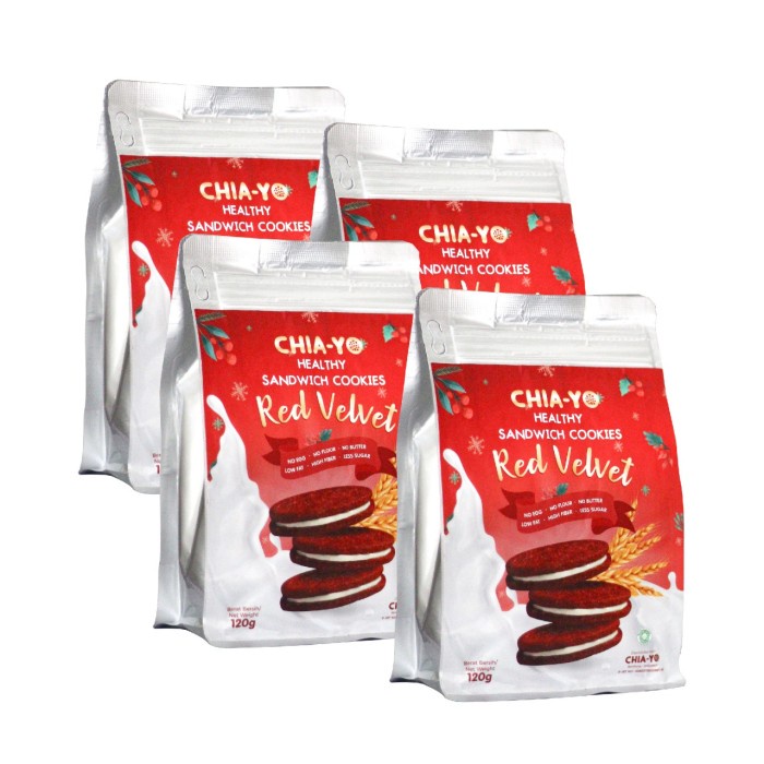 

Wafer-Biskuit- Bundling 4 Pack Sandwich Cookies Red Velvet -Biskuit-Wafer.