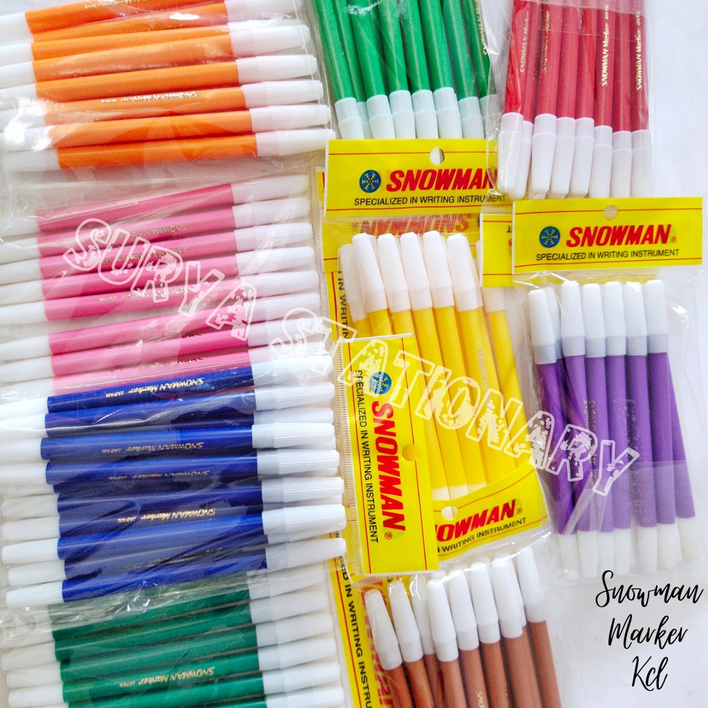 

(LSN) Snowman Marker Kecil (Lusin) / Marker Pencil 12 pcs / Spidol kecil snowman lusin