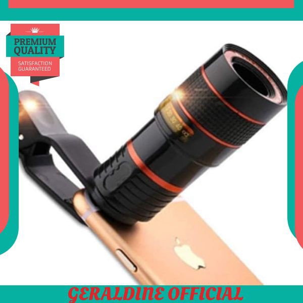 TERBAGUS Telezoom Jepit 12x Superwide Fisheye Lensa Lens Kamera HP Zoom