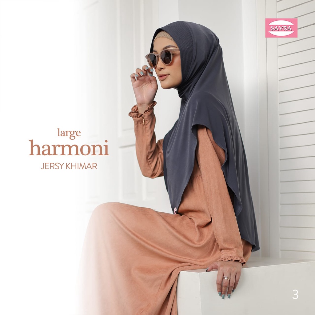 Jilbab Instan Bergo Harmoni Large & XL Jersy Khimar Ori Sayra SAYRA1-2