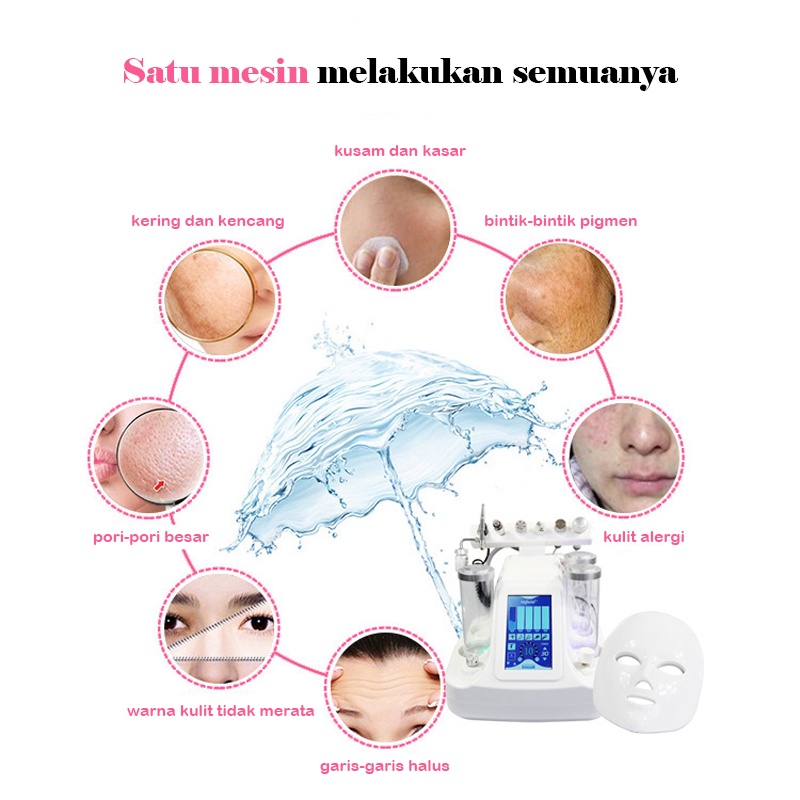 ☘️Garansi☘️ 8 in 1 hydra aqua dermabrasion peel hydrogen pdt mask oxygen rf wajah dermabrasion skin ultrasound detox rf setrika wajah dingin[100%ORI]