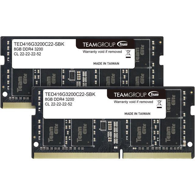 TEAM ELITE 16GB DDR4-3200-TED416G3200C22-SBK RAM SODIM