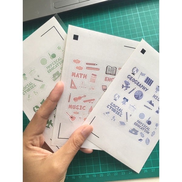 Sticker Sekolah Subject School Sticker Stiker Mata Pelajaran Aesthetic Tumblr Murah