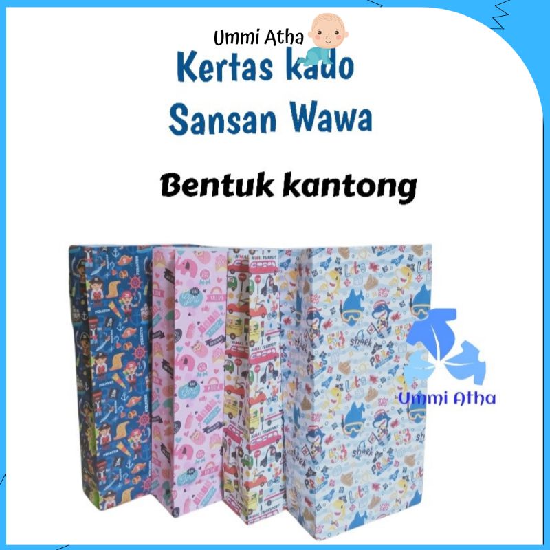 

5 pcs Kertas Kado Sansan Wawa Bentuk kantong