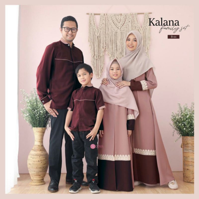 Zizara gamis Kids polos kalana family set