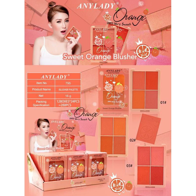 PROMO ECER!!!BLUSHER/BLUSH ON 4 WARNA ANYLADY 795B