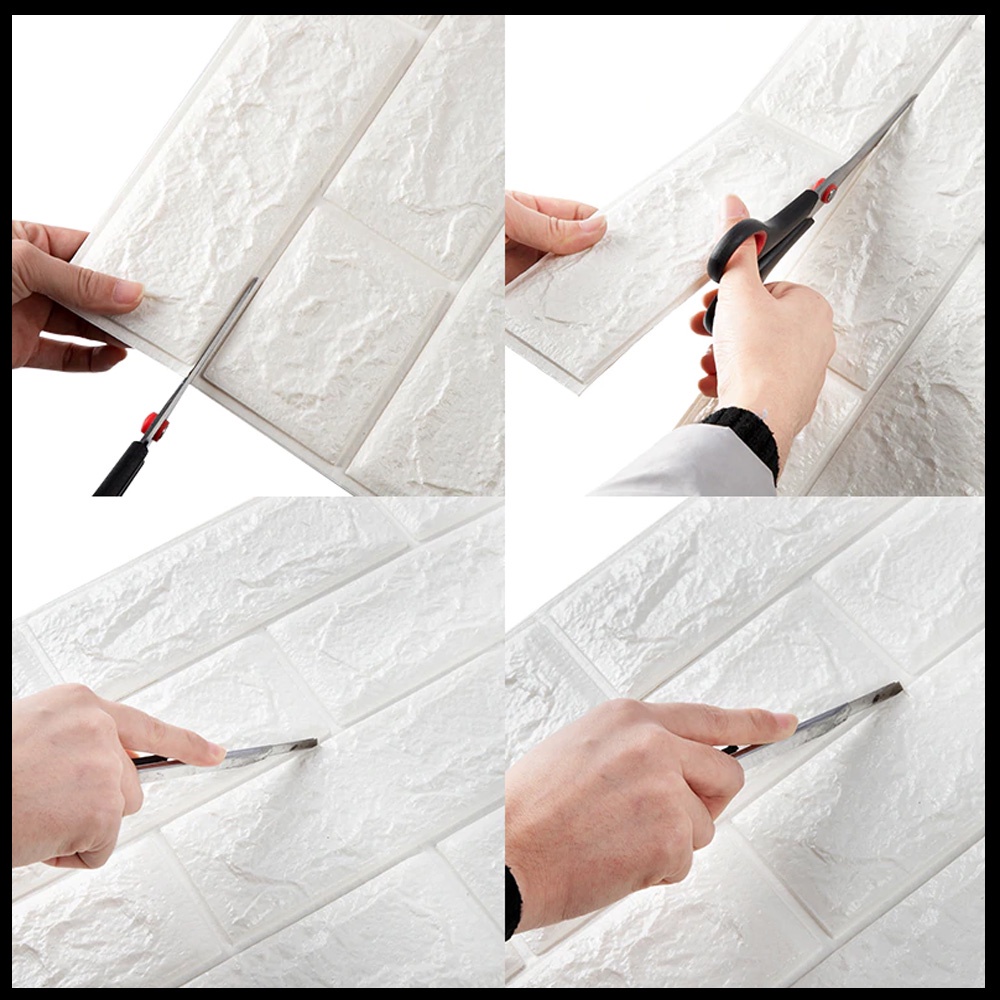 Wallpaper Dingding 3D Foam Motif Batu Bata /  Dekorasi Dinding Kamar Murah-1