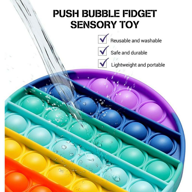 Pop it fidget rainbow pelangi kualitas premium mainan edukasi anak bubble tekan