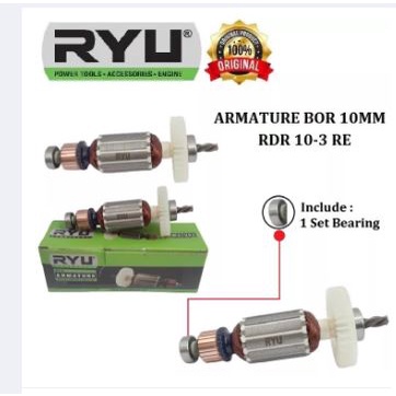 paket hemat Armature Angker Bor 10mm plus STATOR MESIN BOR 10mm RDR10-3RE RYU ORIGINAL