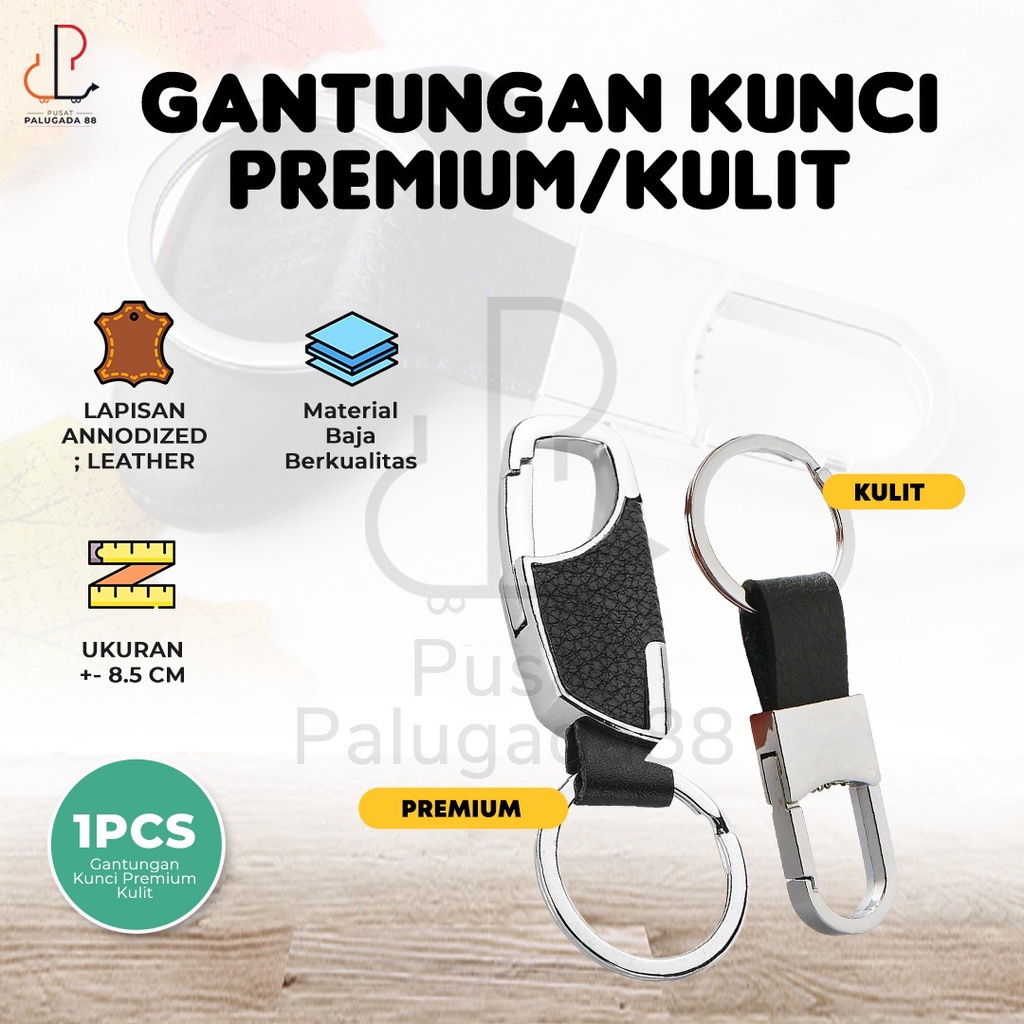 Gantungan Kunci Mini Keychain Hanging Buckle Key Ring Carabiner UNIK Pinggang Kulit Mobil Motor Premium Leather Key Chain