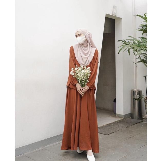 Naura Set/HANARA SET Stelan Rok bahan airflow crinkle/ One Set Rok (KODE G7705)