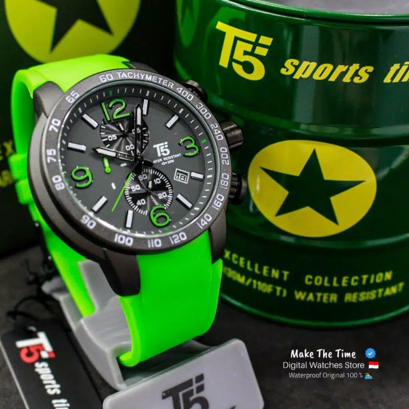 jam tangan T5 original tali rubber