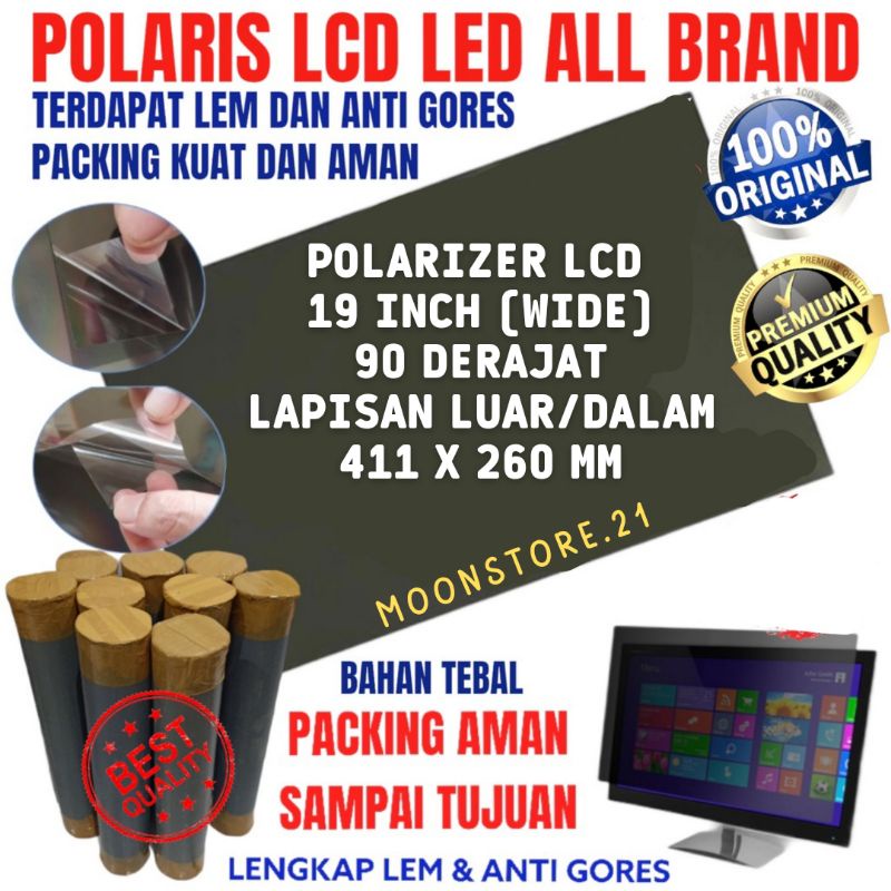 TERMURAH ✅ POLARIS POLARIZER POLARISER LCD 19 INCH 90 DERAJAT (WIDE)