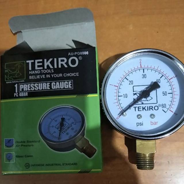 TEKIRO PRESSURE GAUGE AU-PG1395 Tekiro ALAT UKUR TEKANAN ANGIN KOMPRESOR 2.5 Bar Pengukur Tekanan