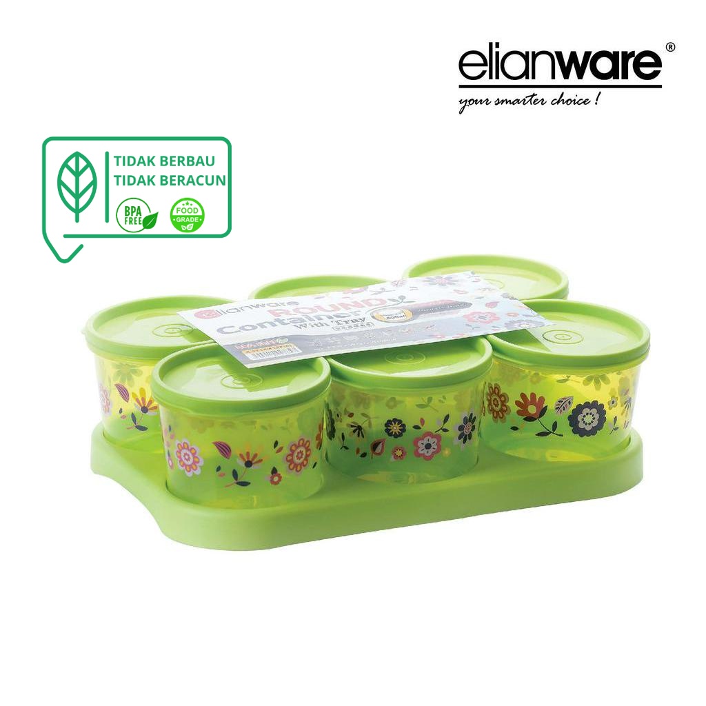 ELIANWARE Toples Canister Set, Candy Tray, Organiser (6Pcs/Pack) BPA Free, PP E-1714/412F(6)