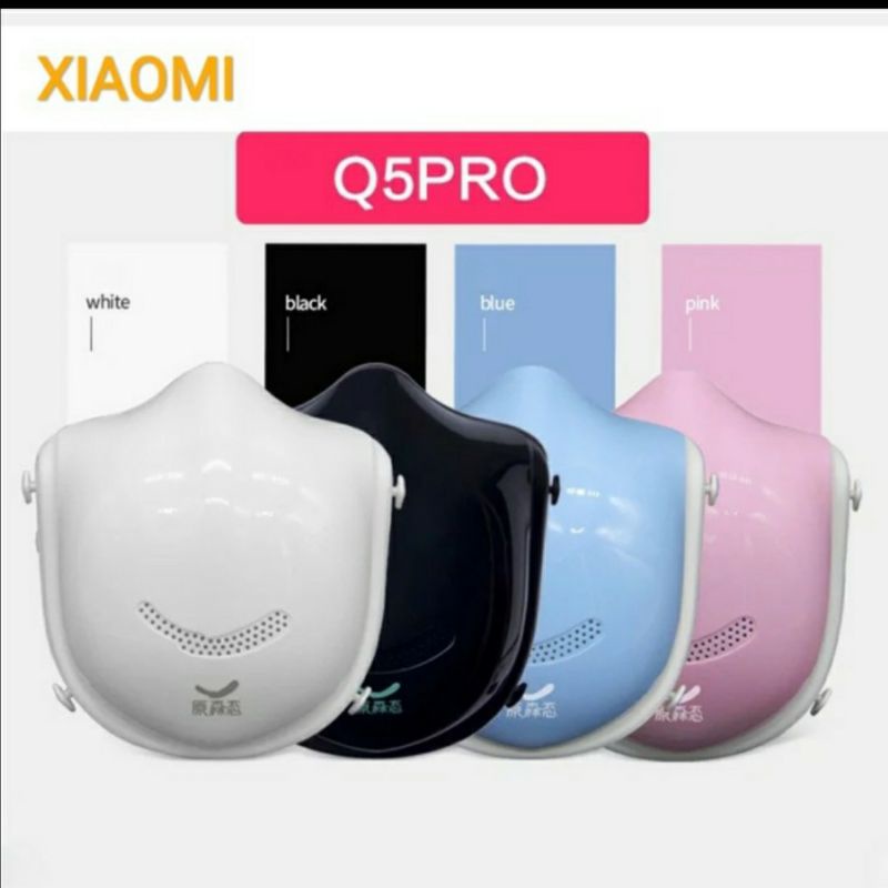 Masker Xiaomi Q5 Pro Electric Mask Respirator Hepa Filter Rechargeable-Biru Muda