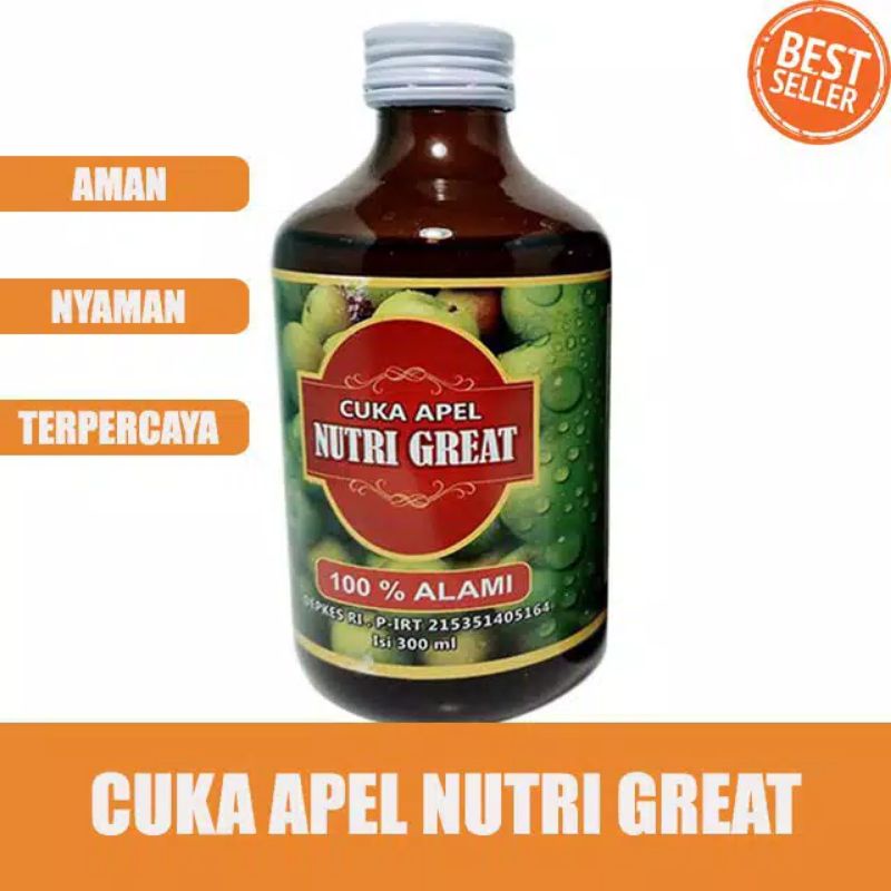 Cuka Apel - Cuka Apel Nutri Great - Fermentasi Apel - ASLI