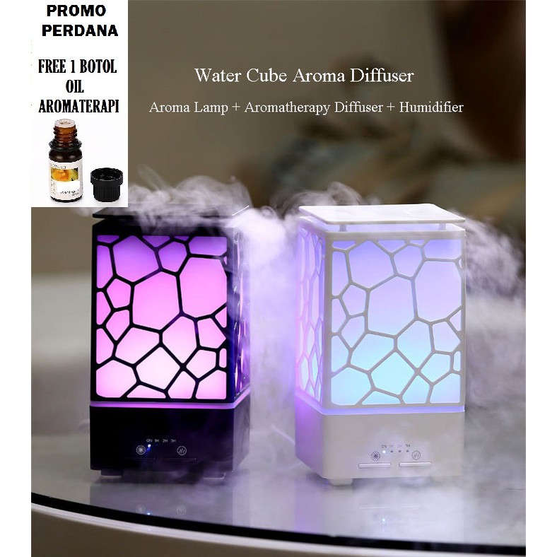 Humidifier Water Cube Oil Diffuser Ultrasonic 7 Colors LED -200ML