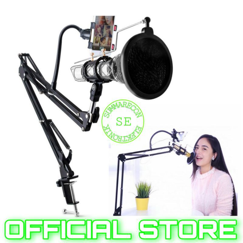 paket mic condenser bm 700 with soundcard youtuber bigo live recording