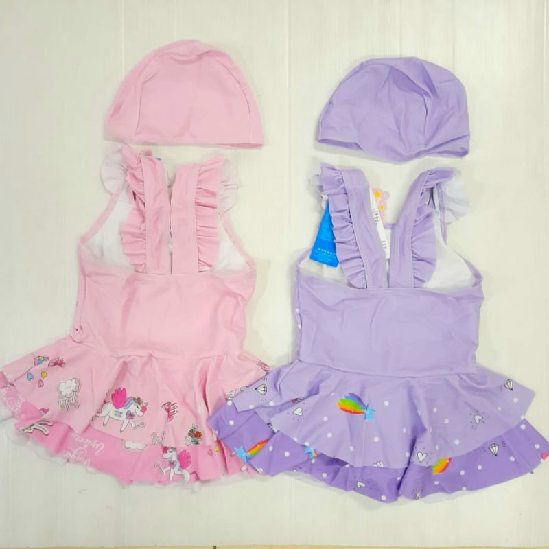 Ruffle Uni Swimsuit / Baju Renang Anak Motif Dress Unicorn