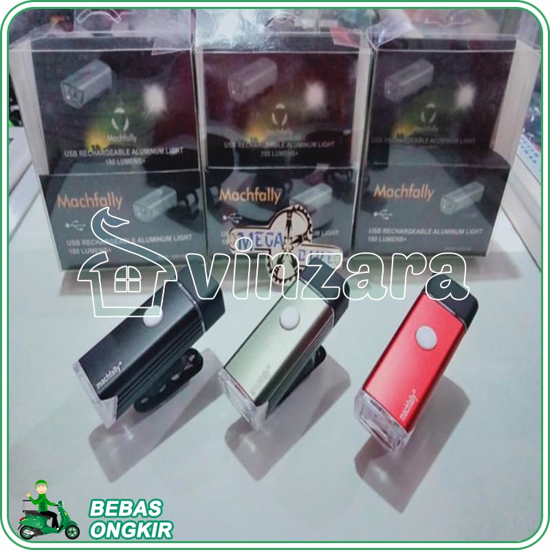 LAMPU SEPEDA led USB 180 Lumens LM 180LM CREE Charge r DEPAN RECHARGEABLE USB BICYCLE LAMP Machfally