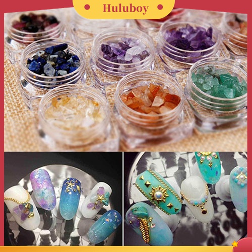 Huluboy Huluboy♡ 12 Warna / Set Batu Kuarsa Berlian Imitasi Bahan Akrilik Untuk Dekorasi Nail Art